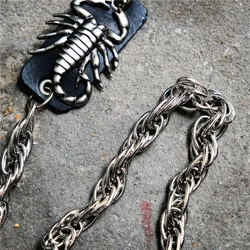 Scorpion Thick Straps Metal Phants Zipper Waist Chain