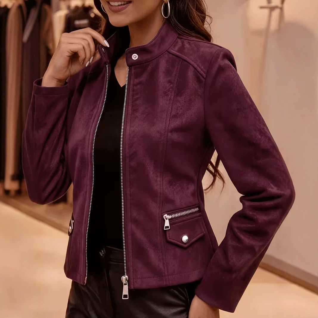 Women's Retro Metal-zip Cardigan Jacket