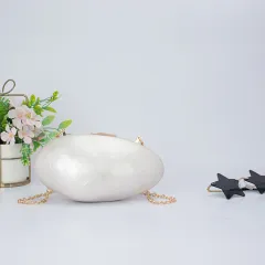 Acrylic Shell Bag Dinner Wedding Clutch - Chain Long Shoulder Strap - View 1