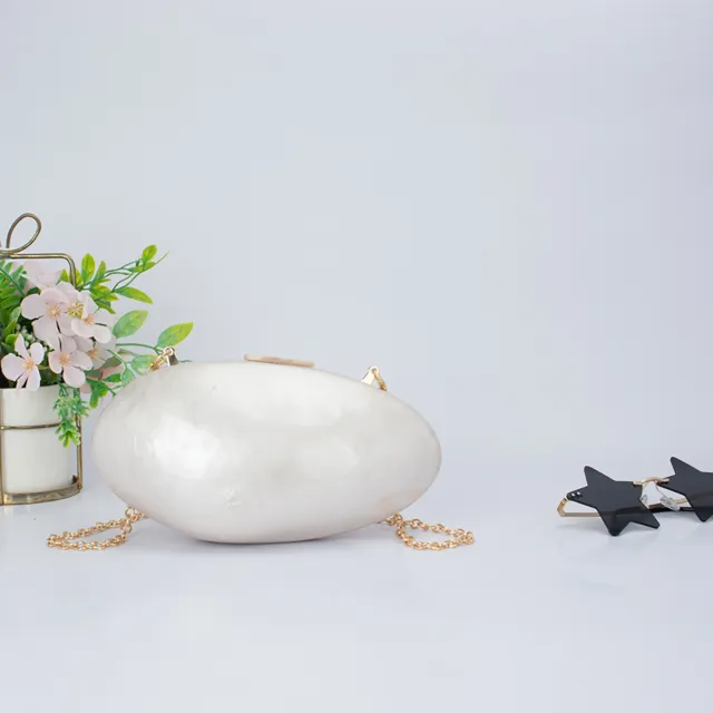 Acrylic Shell Bag Dinner Wedding Clutch Chain Long Shoulder Strap - Shop at LoveMi