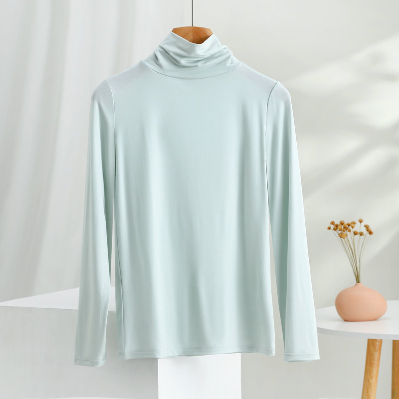 Womens SpringSummer Spliced Relaxed-Neck Base Layer Top