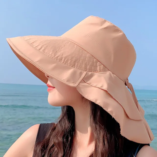 Hat Female Summer Neck Sun Protection Sun Hat Khaki - Shop at LoveMi