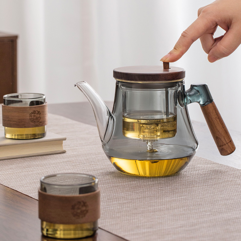 غلاية منزلية بزجاج مقاوم للسخونة والحرارة العالية مع بطانة زجاجية كاملة