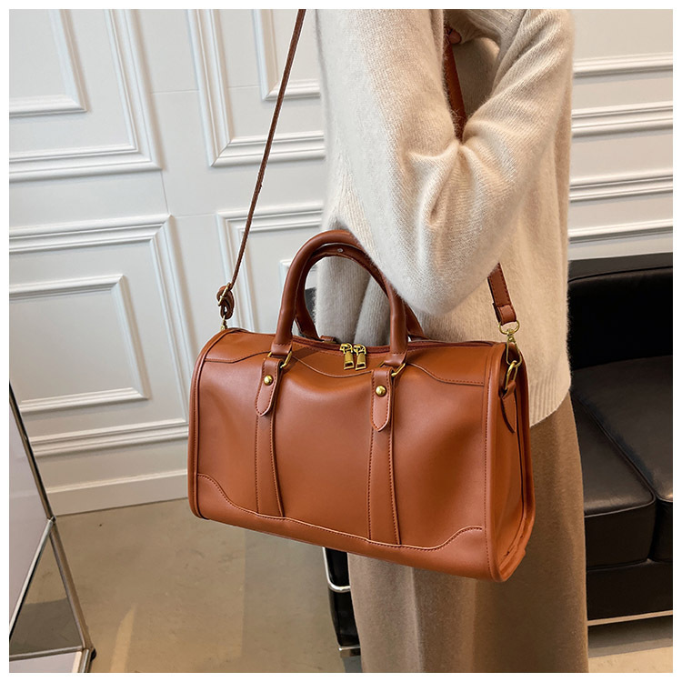 Solid Color Design One Shoulder Underarm Bag Tide Brown - Shop at LoveMi