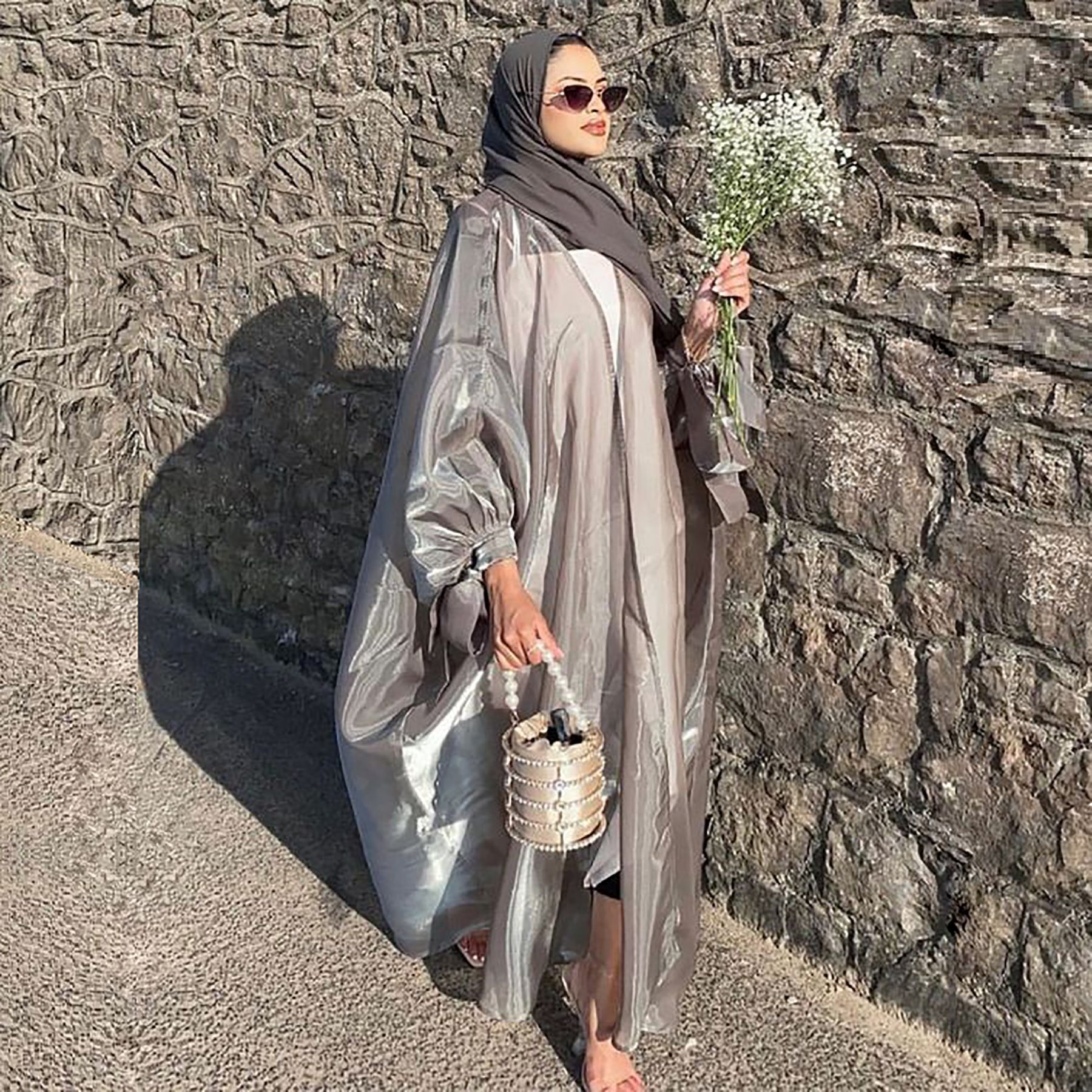 Six-color Middle East Arabic Cardigan Lace-up Bow Robe