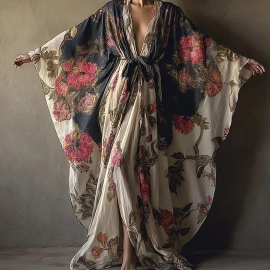 Cross-Border 3D-Printed Womens Robe For Foreign Trade