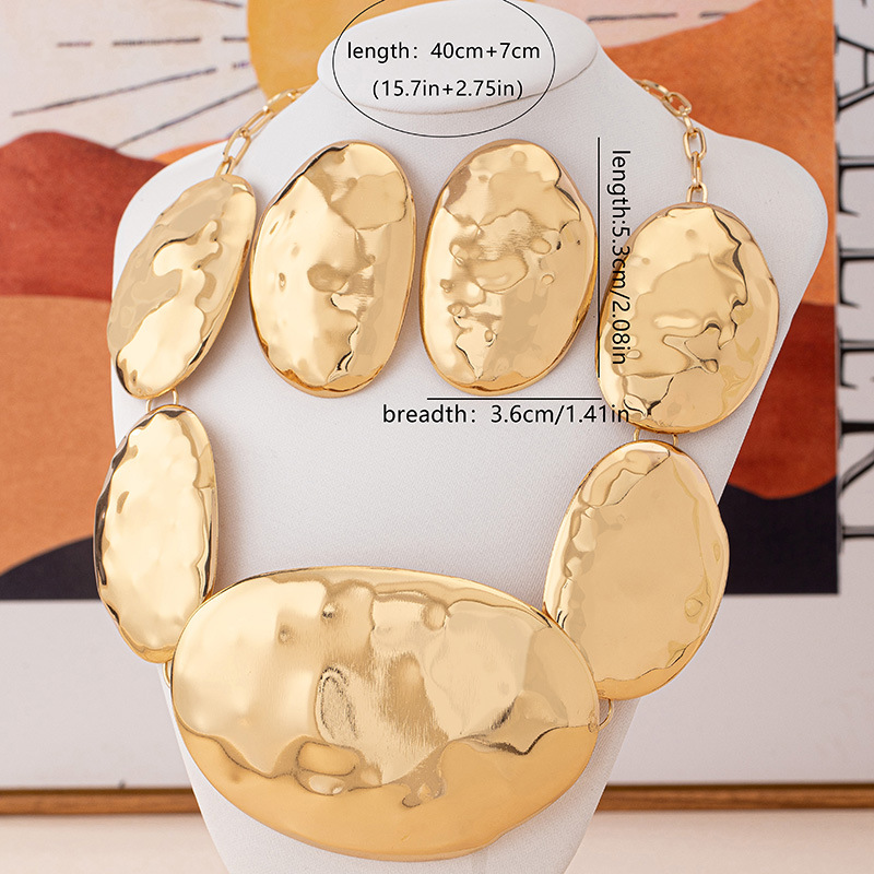 Gilded Geometry Earring & Necklace Set 4