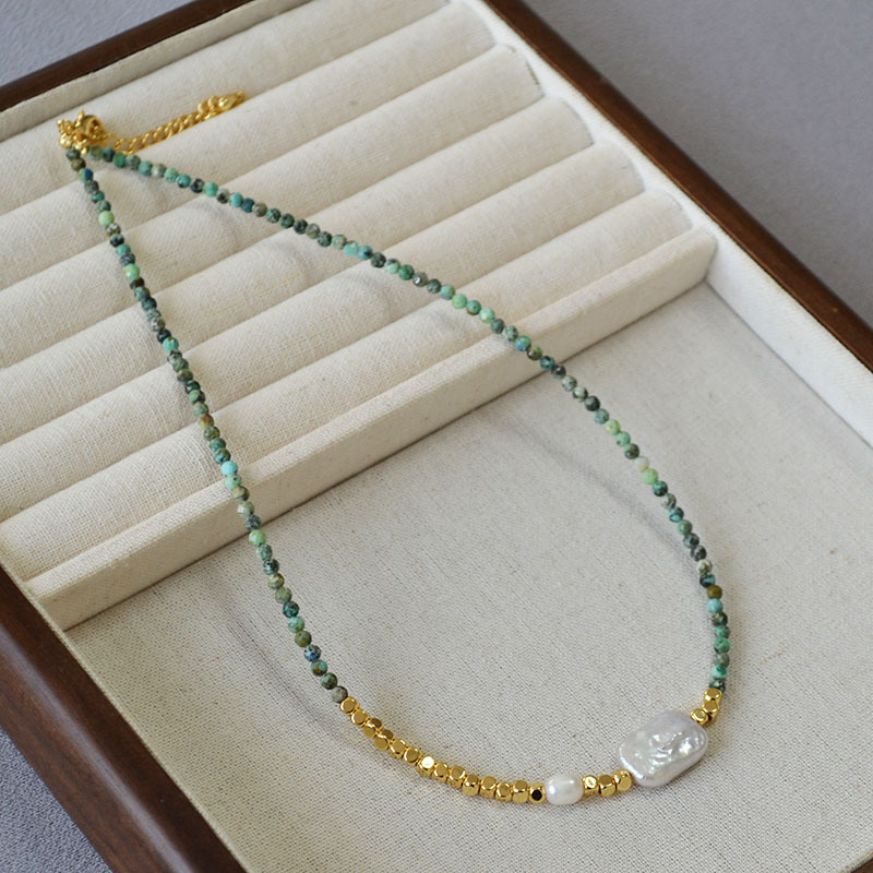 Irregular Geometric Rectangular Baroque Necklace And Bracelet For Women