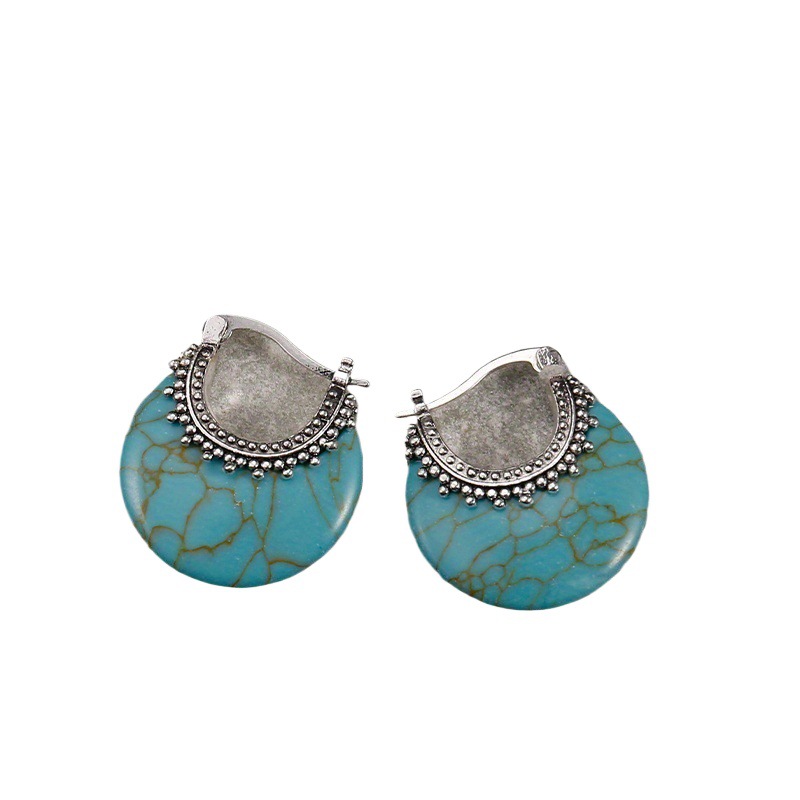 Retro Minimalist Alloy Ring Earrings For Women