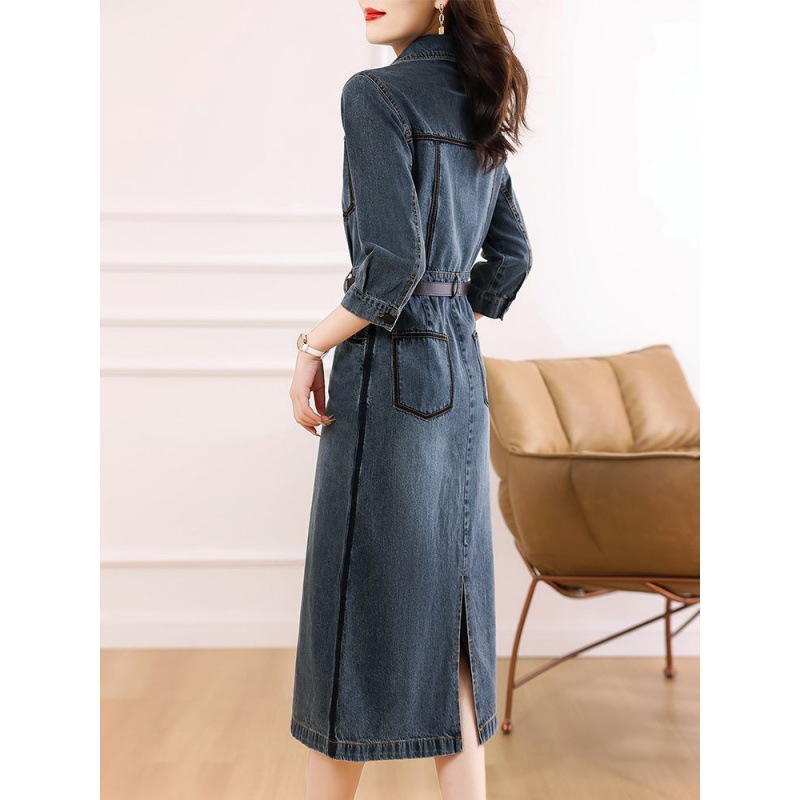 Elegant High-grade Casual Retro Shirt Skirt