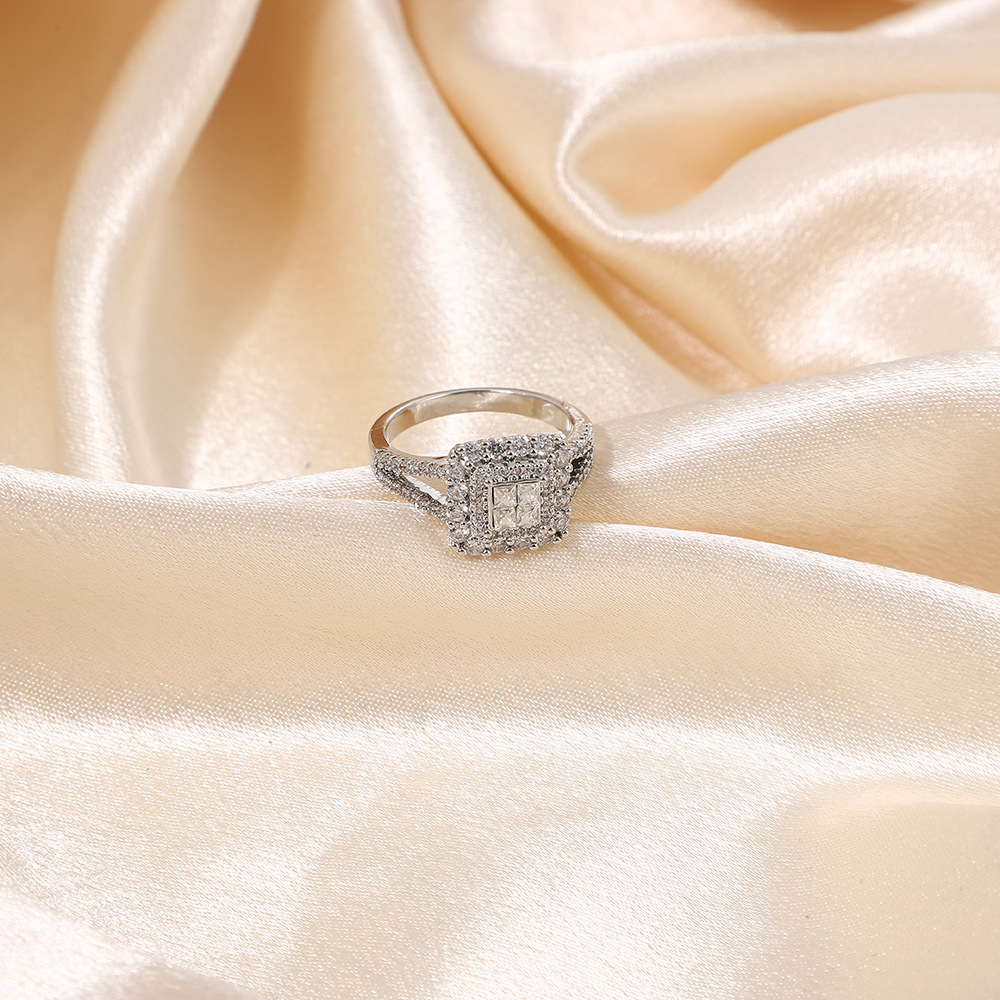 Gold-Plated Zircon Square Ring, picture 2 of 5