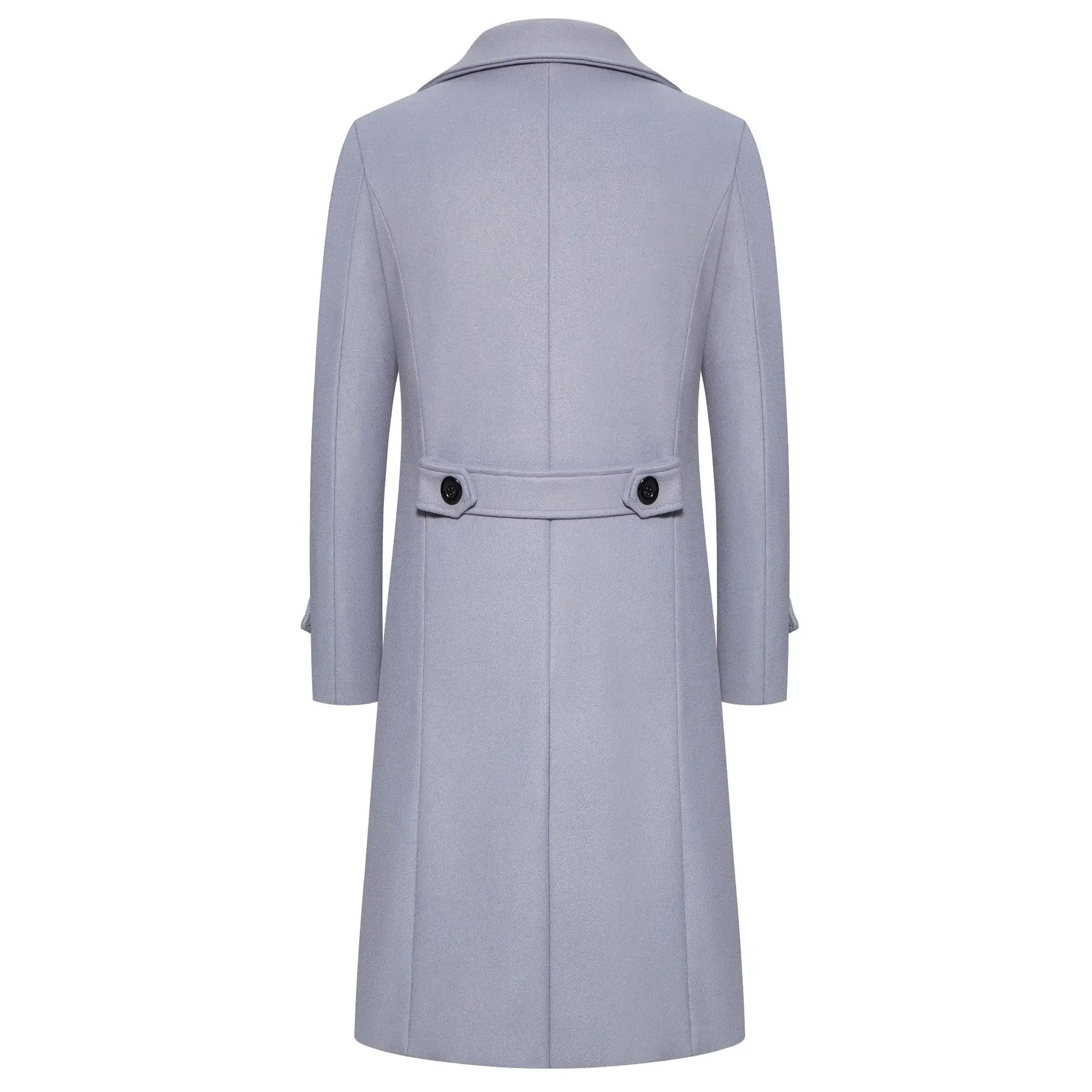 Autumn And Winter Long Double Breasted Trench Coat Men's Woolen