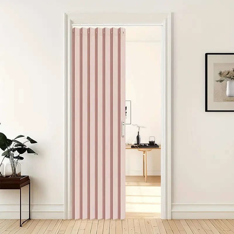 Folding Door Curtain Shower Curtain Living Room Water repellent Cloth Plastic Pink - Shop at LoveMi
