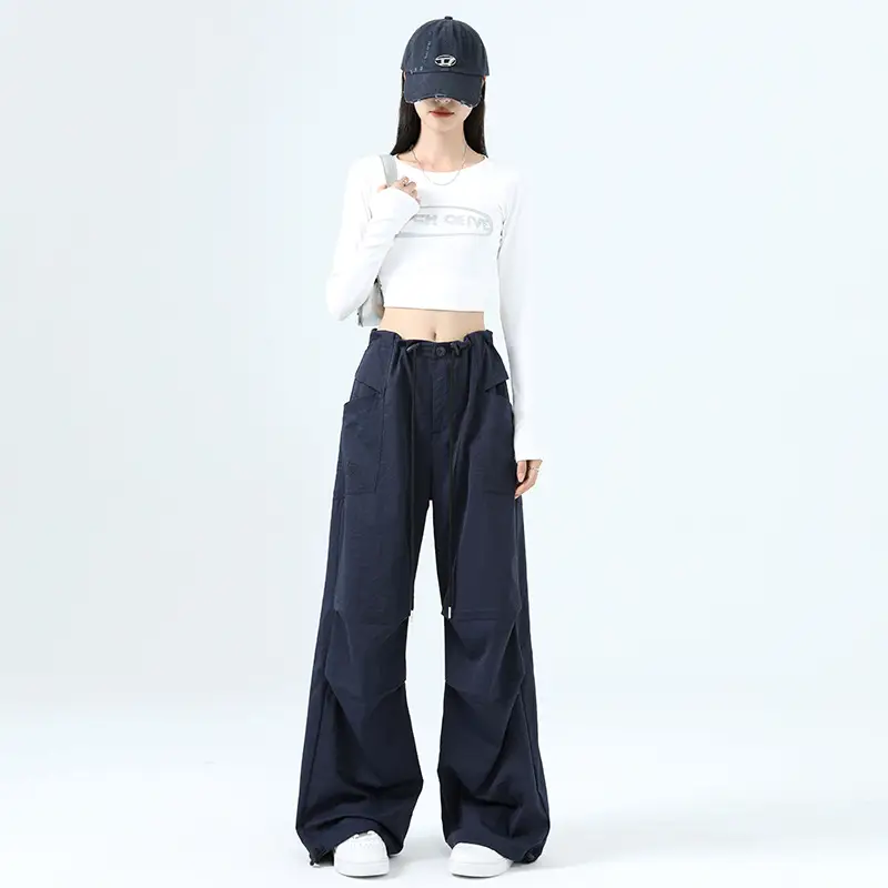 High Waist Women's Workwear Wide Leg Pants