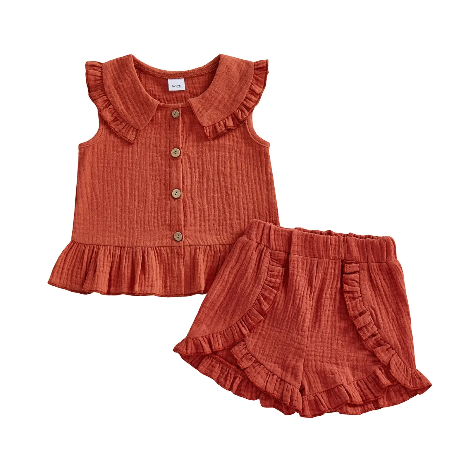 Girls Summer Ruffle-Trim Sleeveless Top And Lace-Trim