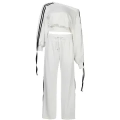 Fashion Casual Set Autumn And Winter Sports Two-piece Ribbon Pullover Sweater High Waist Loose Trousers - Suit - View 1