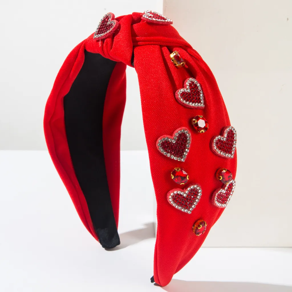 Valentine's Day Headband Knotted Love Accessories - Red
