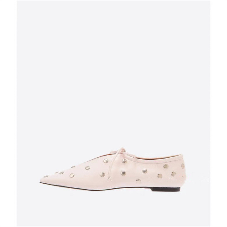 Round-Toe Lace-Up Flats