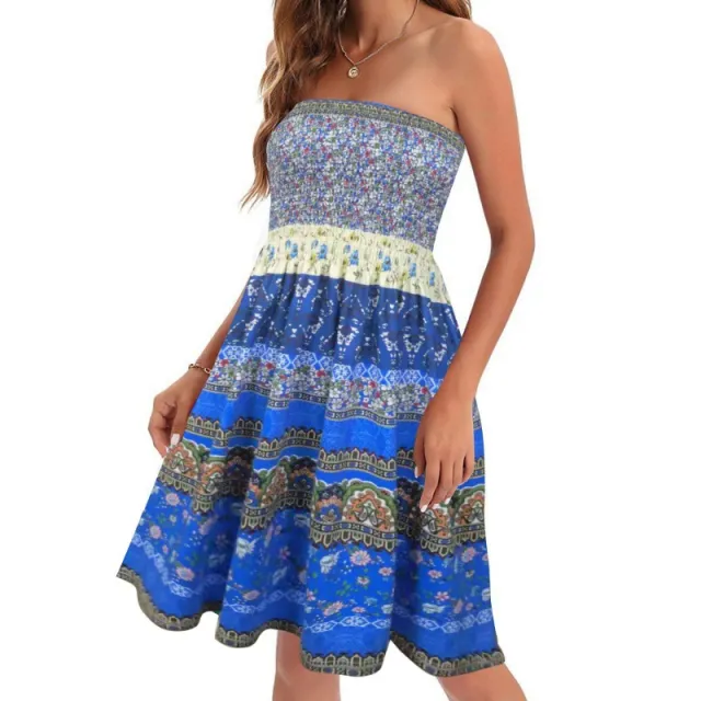 European And American Spring And Summer New Fashion Printed Beach Vacation Sexy Tube Top Dress Color 10 - Shop at LoveMi