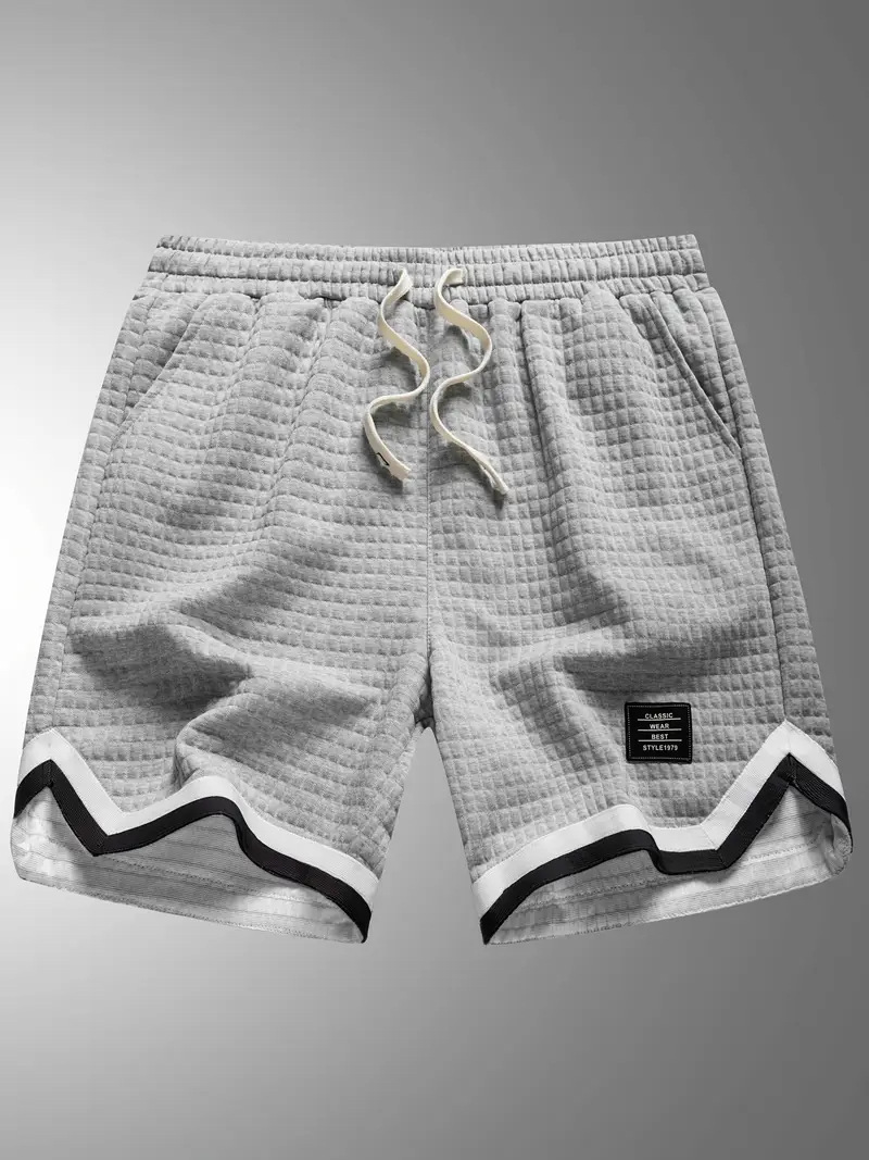 Men's Casual Loose Striped Webbing Trendy Plaid Sports Shorts