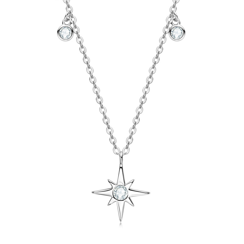 Personalized Fashion S925 Sterling Silver Moissanite Niche Starry Necklace