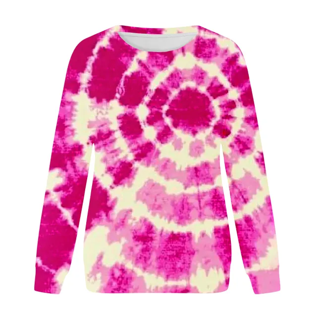 Printed Casual Long Sleeve Pullover Hoodie Tie Dye - Shop at LoveMi