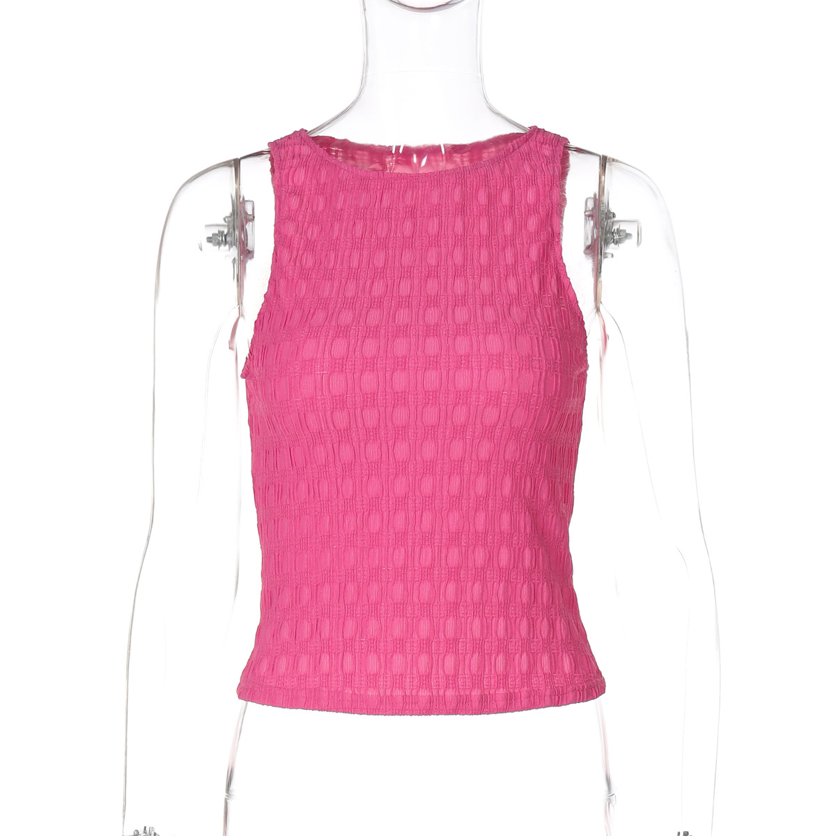 Women's Fashion Plaid Knitted Slim Top Red - Shop at LoveMi