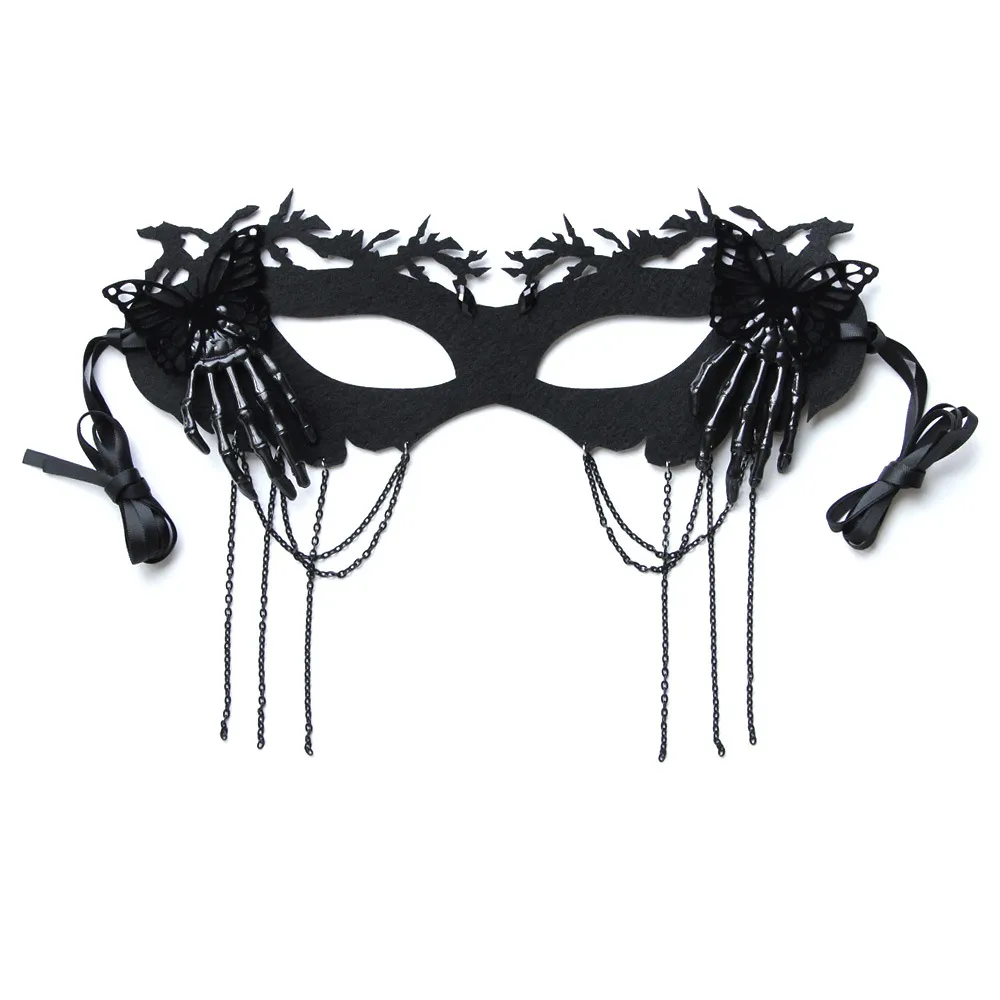Halloween Tassel Butterfly Skull Hand Bone Death Dress Up Horror Mask - Mj 109