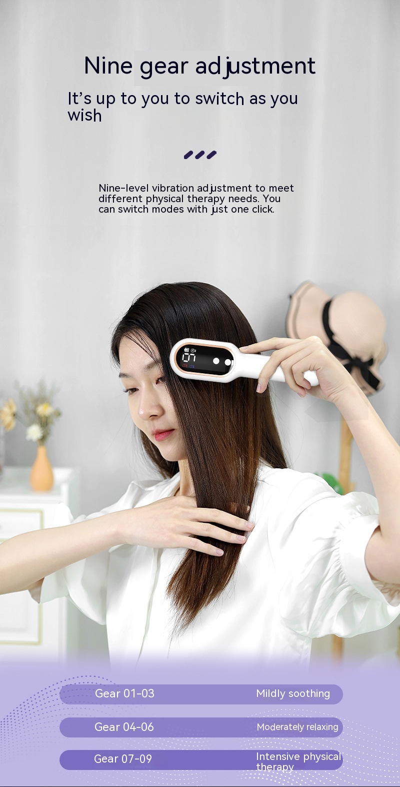 Scalp Medicine Feeder Care Massage Blue Light Red Light Hair Growth Tonic Import Comb — foto 14