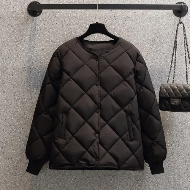 Short Down Jacket Women's Winter Korean Style Lightweight Black - Shop at LoveMi