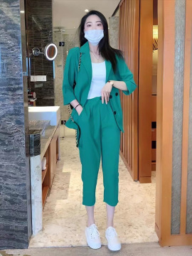 Plus Size Suit Coat Harem Pants Two-piece Set