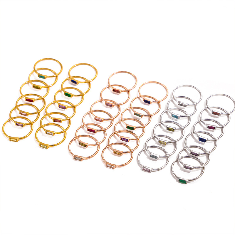 December Birthstone Ring With Cubic Zirconia In Stainless Steel