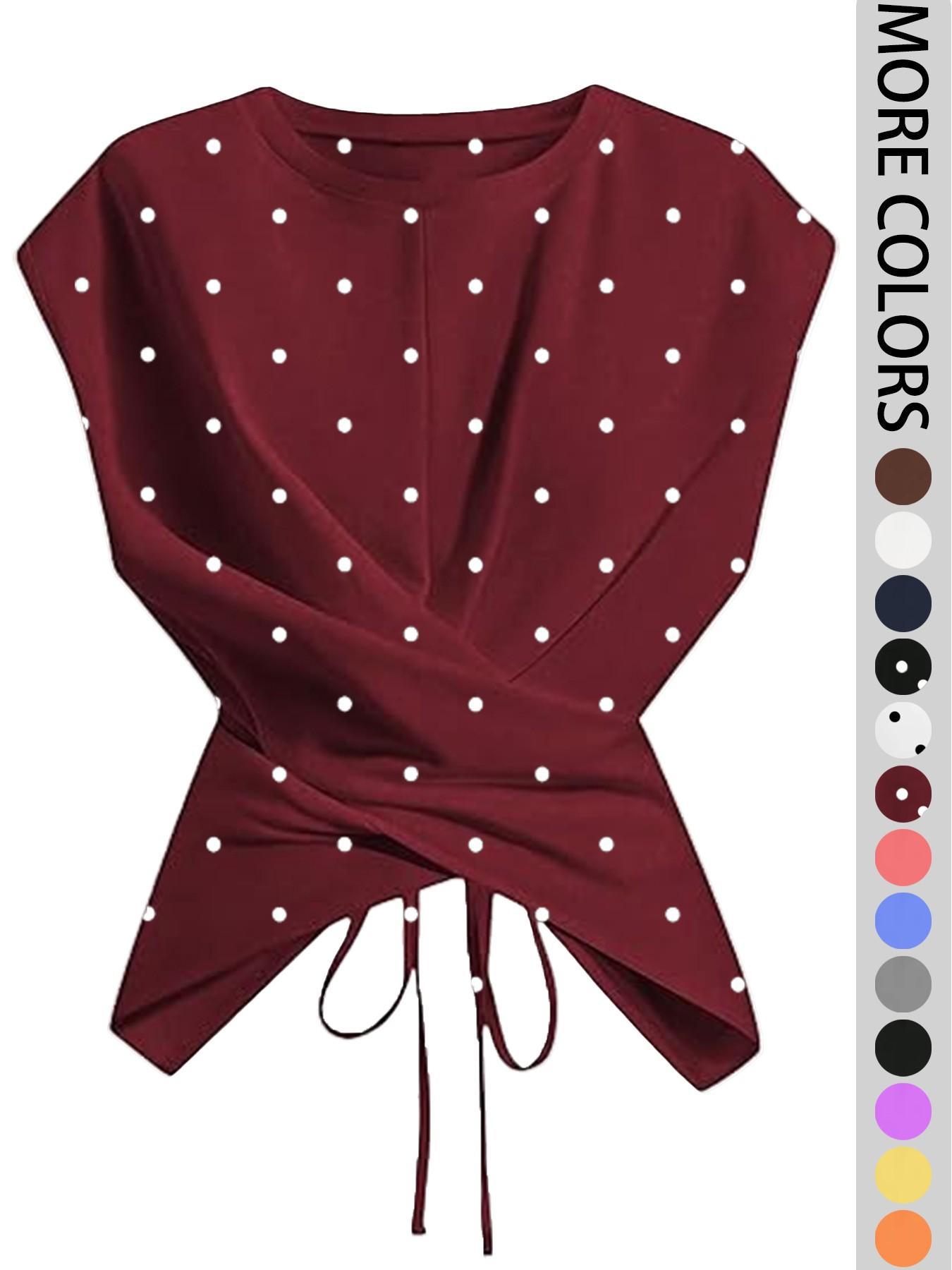 Versatile Cropped Top With A Crossover Tie At The Hem
