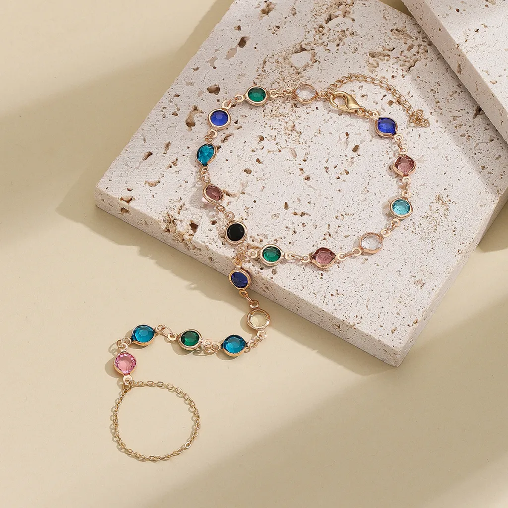 Bohemian Style Colourful Crystal Chain Bracelet - Colourful Crystal Bracelet