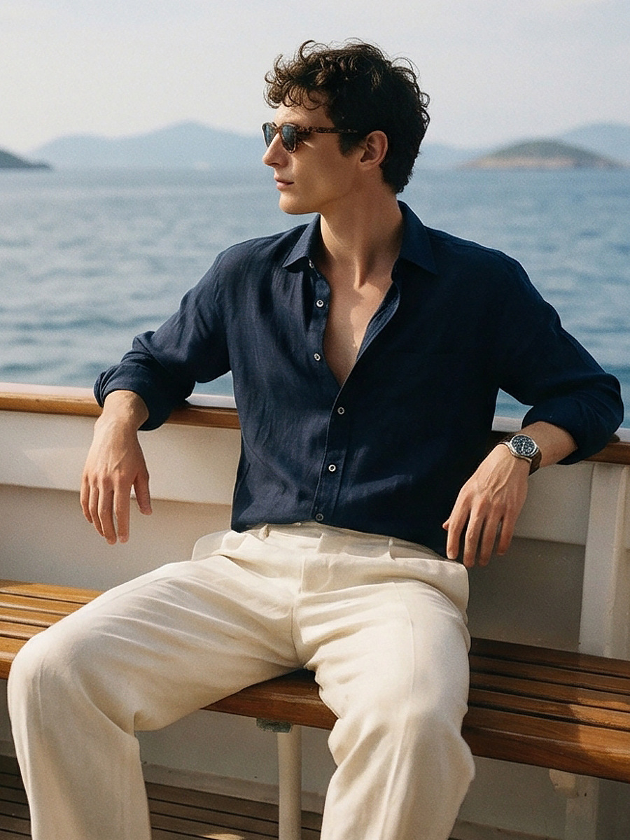 Linen Long-Sleeve Shirt, picture 7 of 7