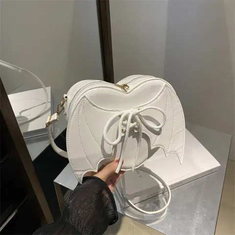 Heart Shape Bag Strap Design Bat Wings One Shoulder
