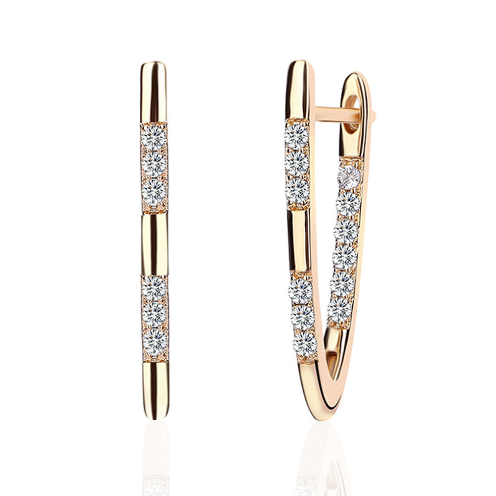 Female V-shaped Zircon Earrings Jewelry