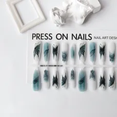 Ancient Style New Wear Nail Tip French Autumn And Winter Background Colour - Lan Die - View 1