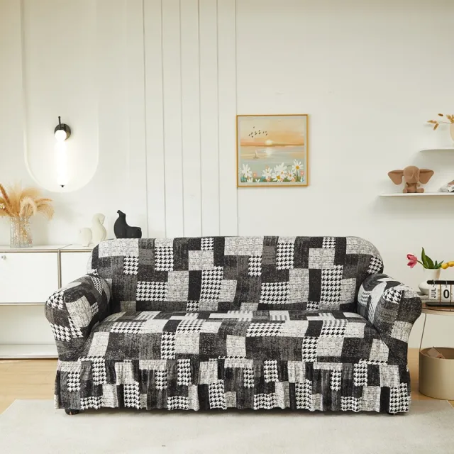 Four Seasons Printing All inclusive Stretch Sofa Cover Houndstooth - Shop at LoveMi