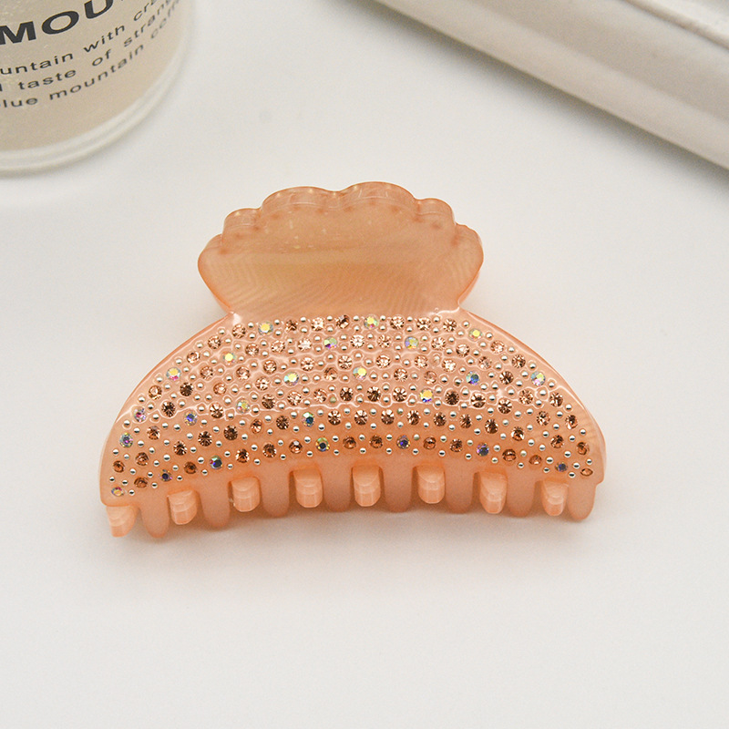 Fully jeweled Crystal Women's Acrylic Fashion Grip Champagne - Shop at LoveMi