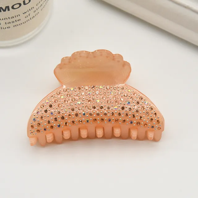 Fully jeweled Crystal Women's Acrylic Fashion Grip Champagne - Shop at LoveMi