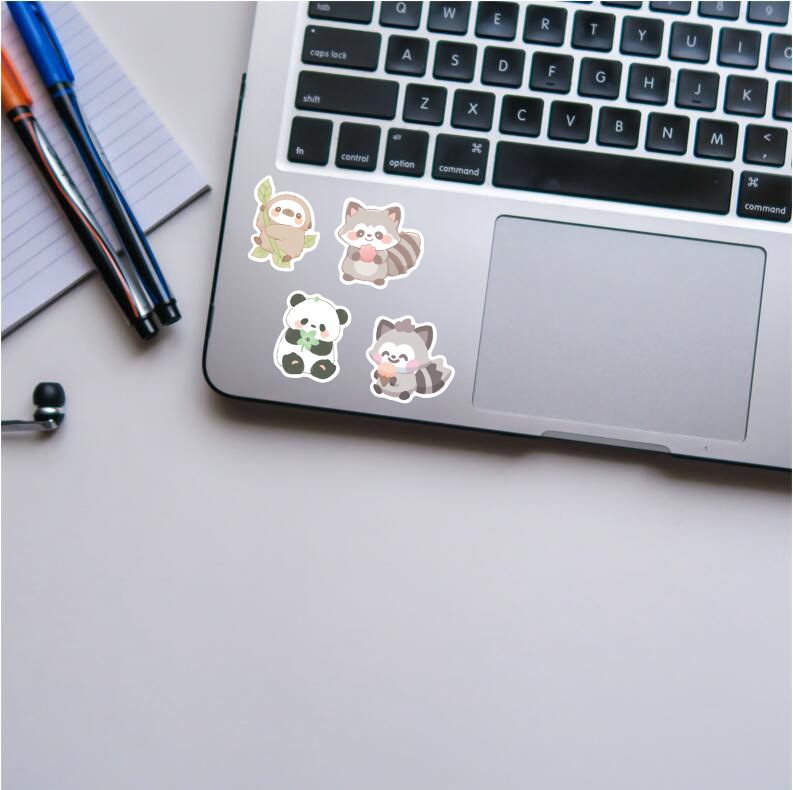 50 Cartoon Cute Q Version Animal Material Decoration Stickers - Image 1