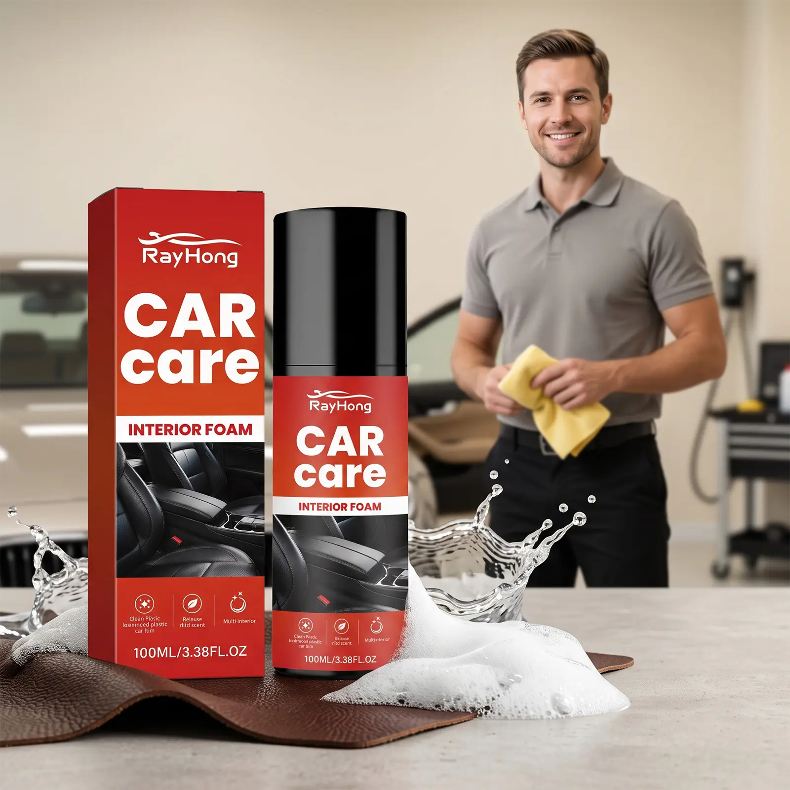 Interior Cleaning Foamdual-action And Conditioning In One