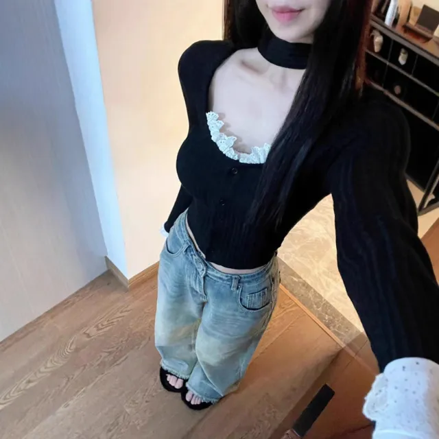 Women's Autumn Slimming Gentle Base Shirt Black - Shop at LoveMi