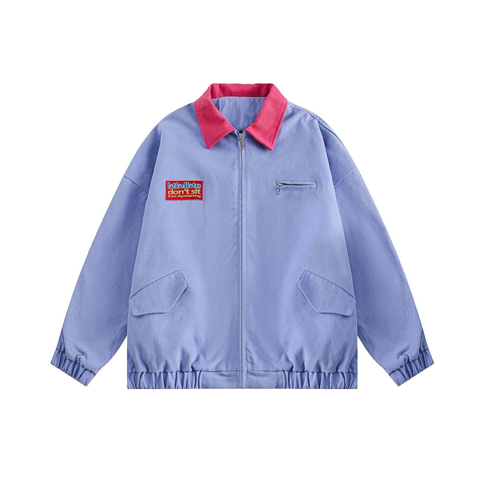 Vintage Embroidery Turn down Collar Coat Women Blue - Shop at LoveMi