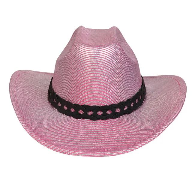 Pearlescent Cowboy Hat Ball Party Topper Performance Props Cap Pink - Shop at LoveMi