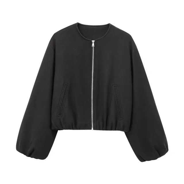 European And American Fashion Soft Bomber Jacket Coat Black - Shop at LoveMi