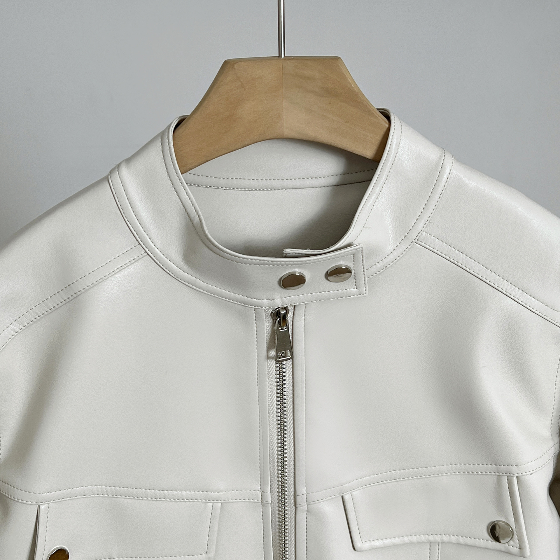 Spring And Autumn Clothing Slimming Leather Coat