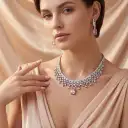 Minimalist And Exquisite Zircon Necklace And Earring Set view 6