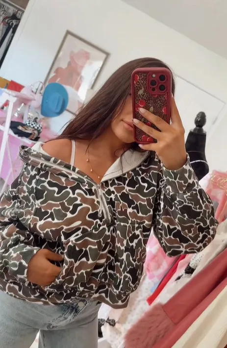 Western Printed Hunting Printed Sweater Coat Leopard - Shop at LoveMi